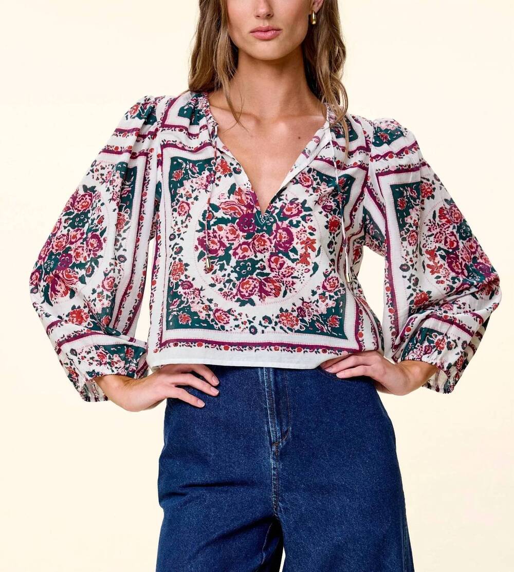NEW CLEOBELLA alice balloon sleeves top in carmella print